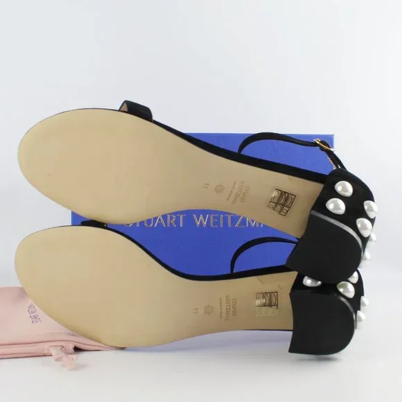 New Stuart Weitzman Simple Faux Pearl Sandals